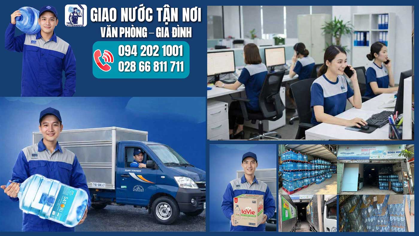 Đội ngũ và hệ thống giao hàng của The Water House phục vụ khách hàng tại TP.HCM