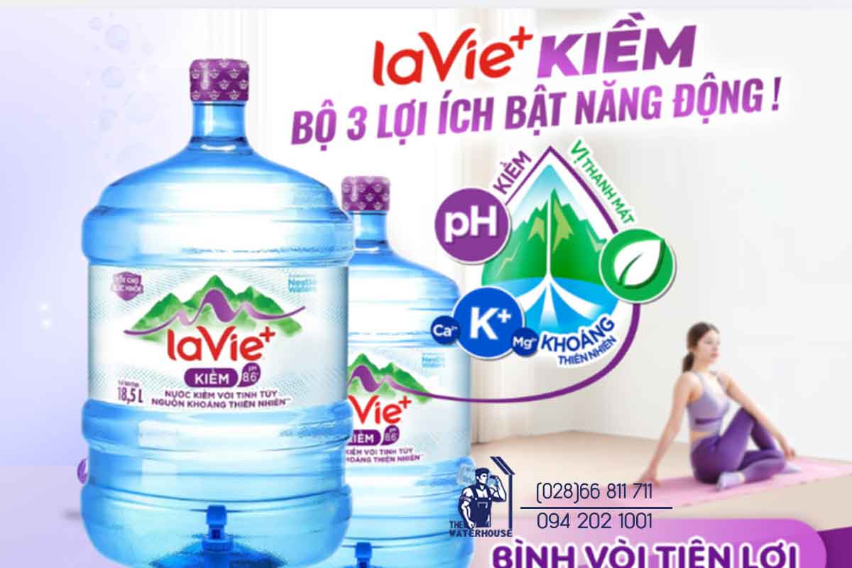 Nước khoáng LaVie kiềm 19L bình vòi