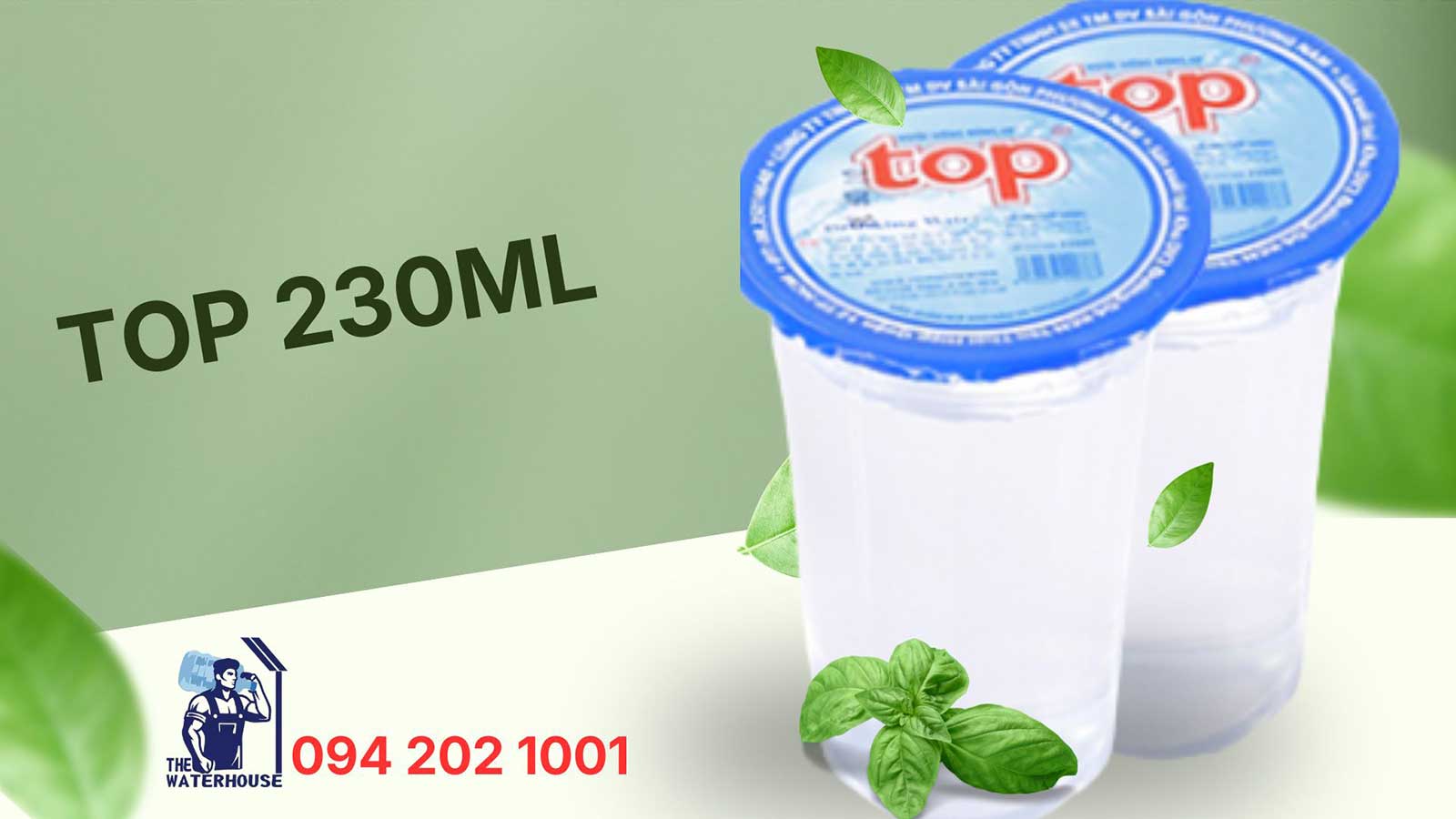 Nước suối ly Top 230ml (Thùng 48 ly giá rẻ, dung tích lớn)