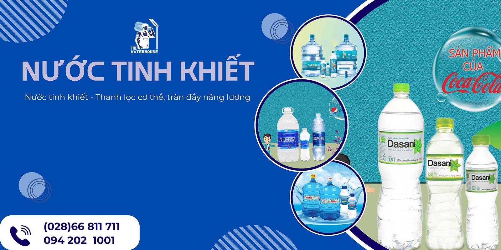 Nước Tinh Khiết (20L, 1.5L, 500ml, 350ml) - Chính hãng, an toàn sức khỏe