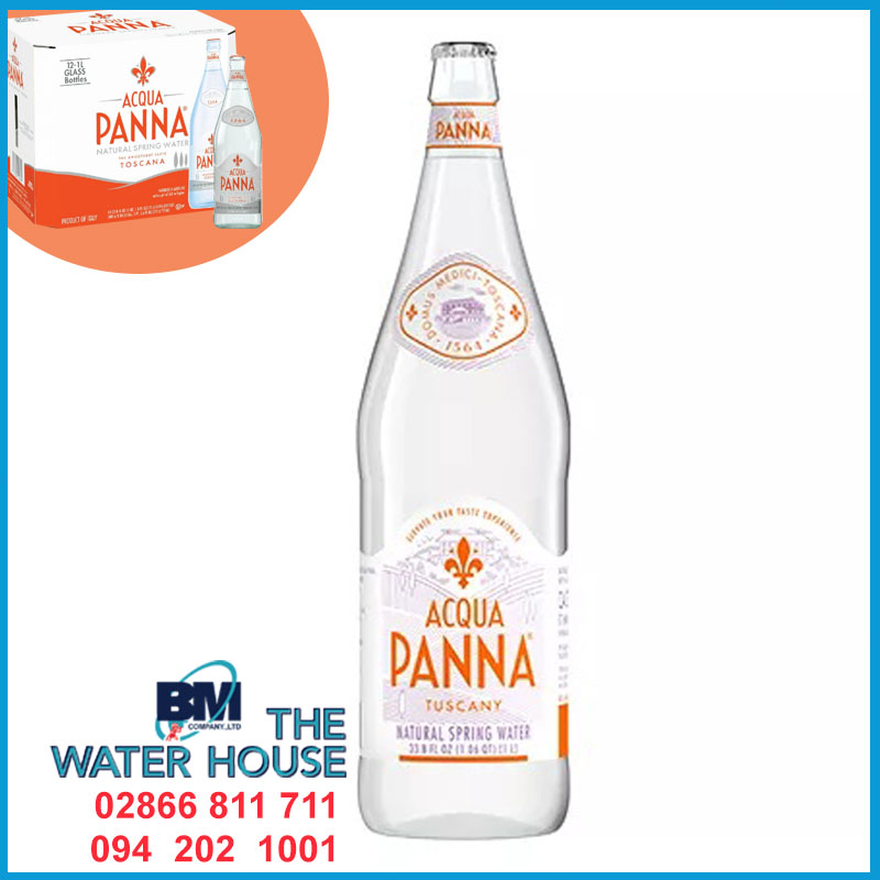 Thùng Acqua Panna 1L (Thùng 12 chai) chai thủy tinh